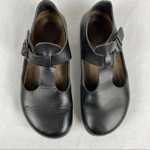 Birkenstock Leather Mary Janes Shoes Paris Black